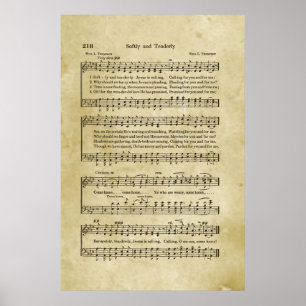 Poster Música de Hino Gospel Suave e Ternamente