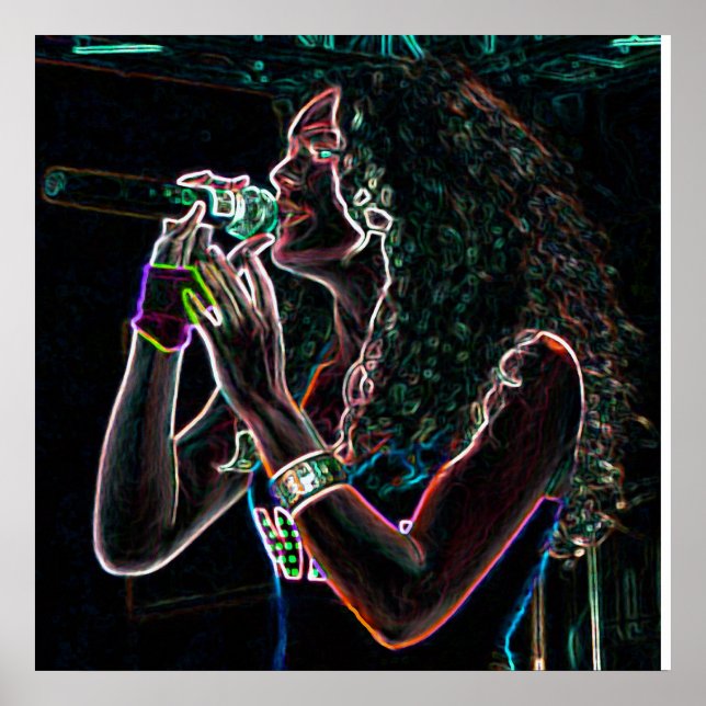 Pôster música de microfone de cantora bonito (Frente)