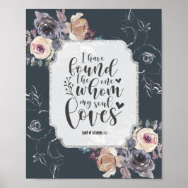 Poster Música de Salomão 3:4 Encontrei o One Floral