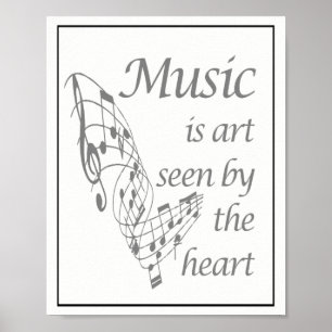 Pôster Música é arte vista pela citação inspiracional