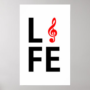 Pôster Música é ilustração da vida.