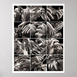 Pôster Música e Mãos