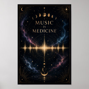 Pôster Música É Medicina   Onda Sonora Celestial