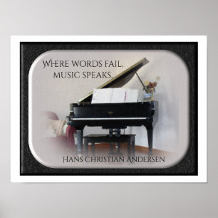 Poster Música Fala - QuotePrint - Hans Christian Andersen