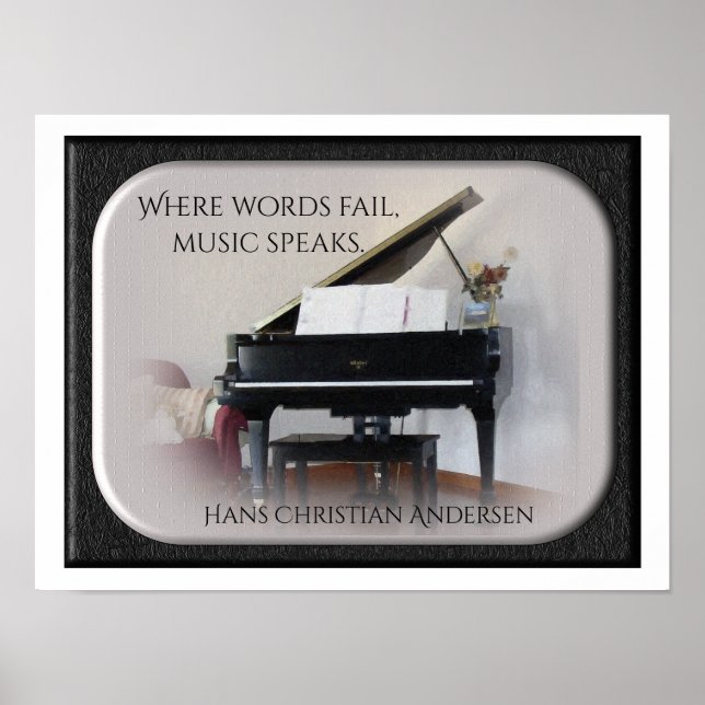 Poster Música Fala - QuotePrint - Hans Christian Andersen (Frente)