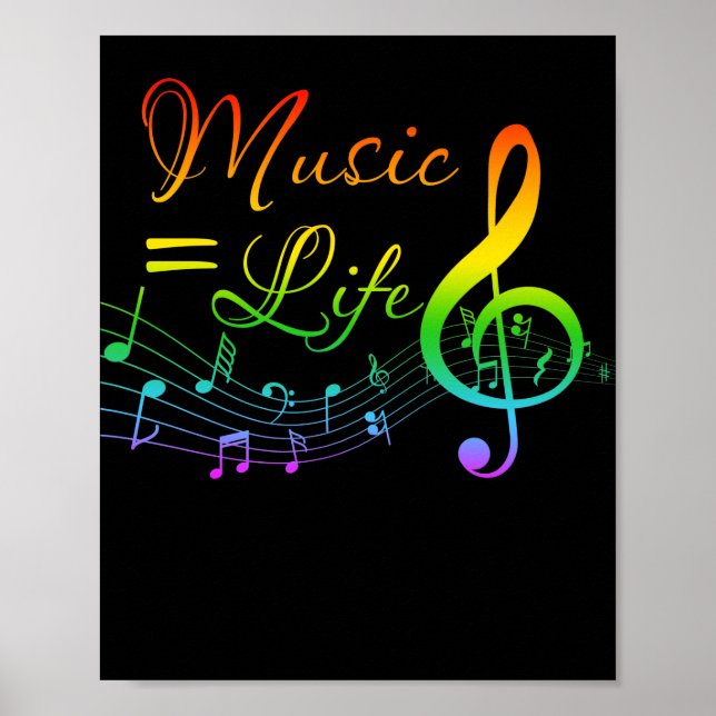 Poster Música Igual à Vida Treble Clef Music Lovers (Frente)