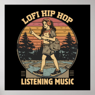 Poster Música lofi hip hop chillhop
