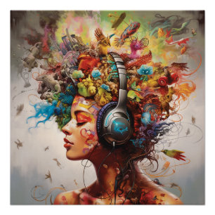 Pôster Música me alimenta