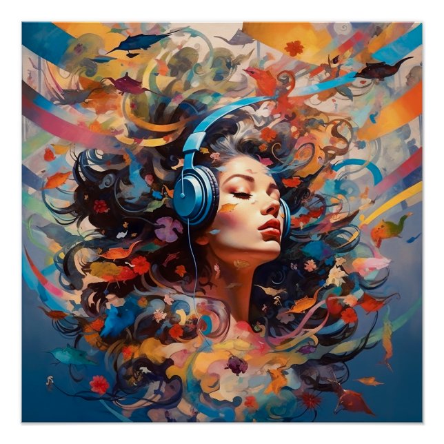 Pôster Música me alimenta (Frente)