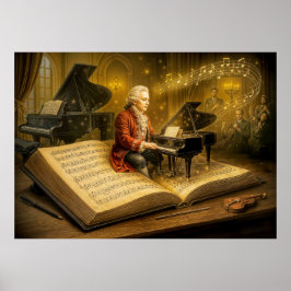 Poster Música Mozart cena de um livro clássico