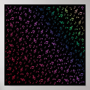 Poster música, música, nota, melodia, preto, som, clef,