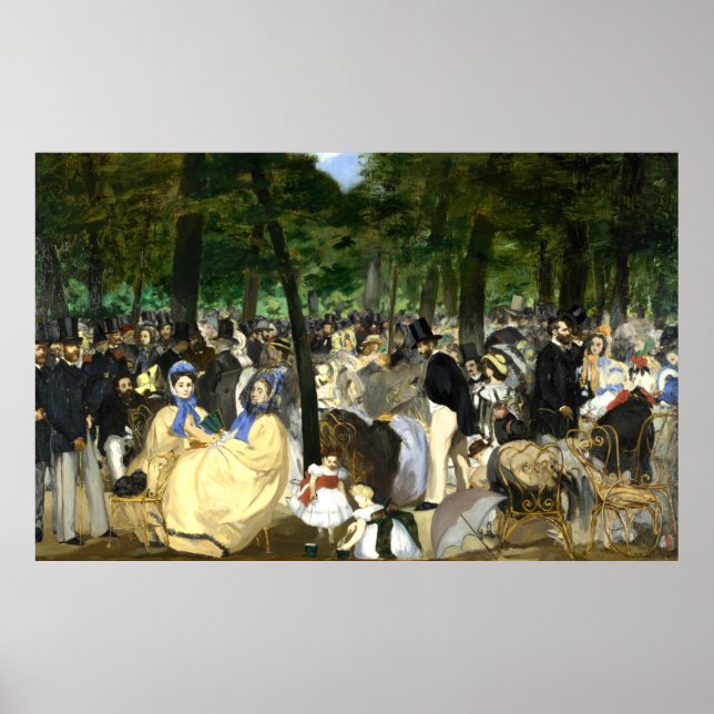 Poster Música nas Tullerias Edouard Manet (Frente)