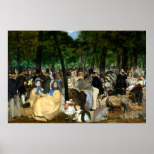 Música nos Jardins das Tuilarias por Manet - Poste