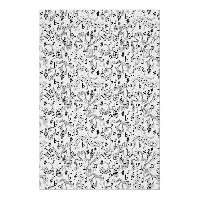 Pôster Música, Notas Musicais (Frente)