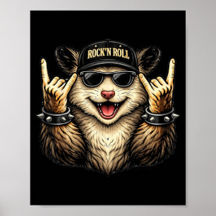 Poster Música Opossum Rock On Heavy Metal Engraçado Homen