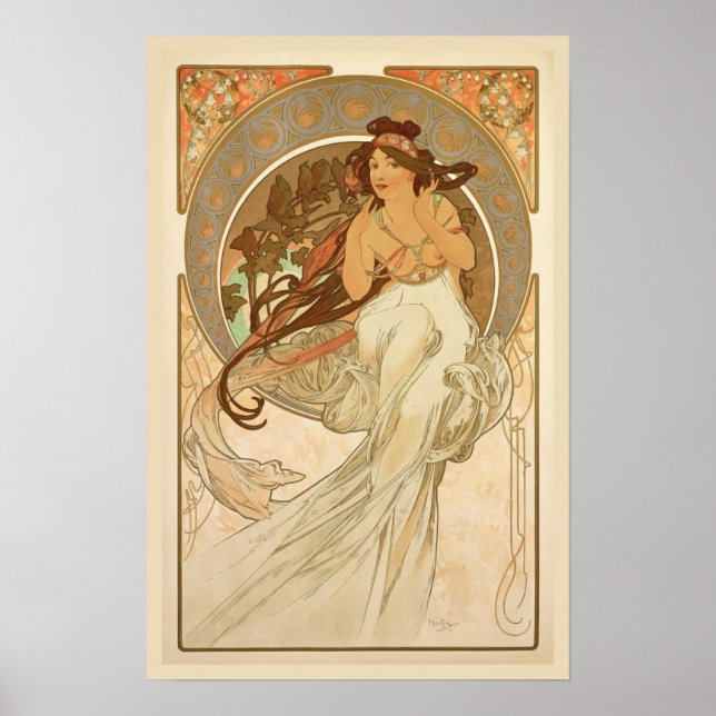 Poster Música por Alphonse Mucha (Frente)