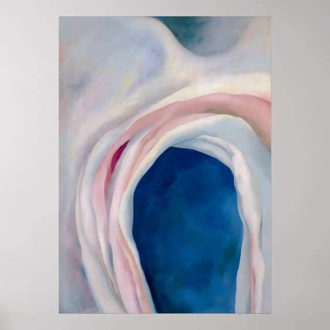 Poster Música rosa e azul por O'Keeffe (Frente)