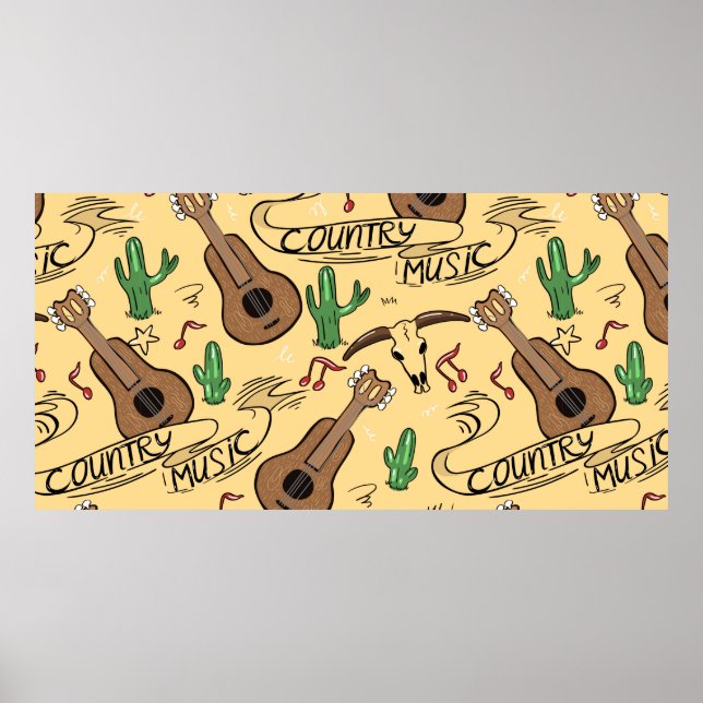 Poster Música sertaneja sem descontinuidades com guitarra (Frente)