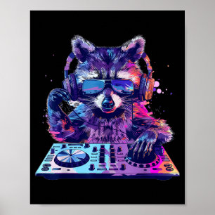 Poster Música Techno House EDM Dj Funny Animal Lov de Gua