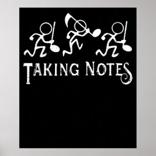 Poster Música Vintage Tomando Notas Amantes da Música Pro