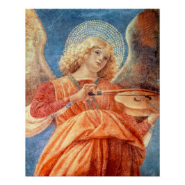 Pôster Musical angel playing the violin fresco