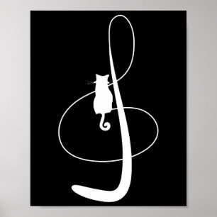 Poster Musical Cat Music Gatinho Tee Musical Feline
