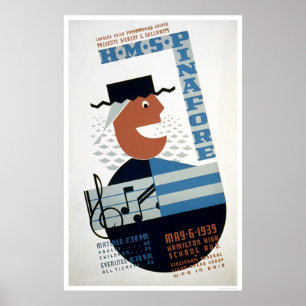 Pôster Musical do Pinafore do HMS WPA 1939