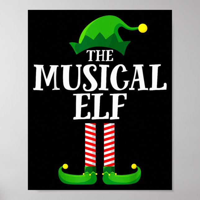 Poster Musical Elf Matching Family Group Christmas Party  (Frente)