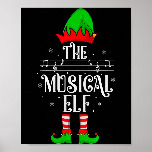 Poster Musical Elf Xmas Christmas Matching Family Elf Squ (Frente)
