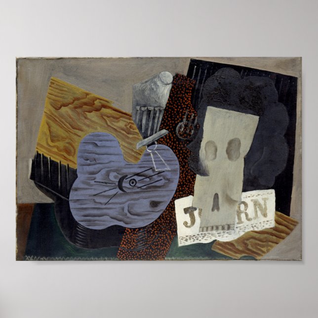 Poster Musical Instruments & Fruta Dish de Picasso (1914) (Frente)