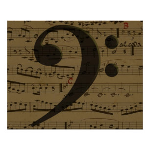 Pôster Musical Treble Clef Sheet Music Classic