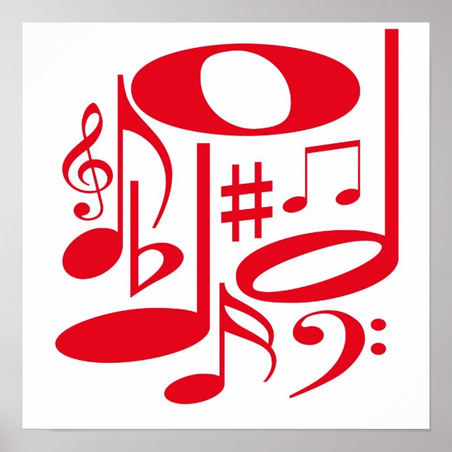 Poster Musical Vermelho (Frente)