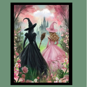 Poster Musical Wicked - Elphaba & Glinda Art Impre