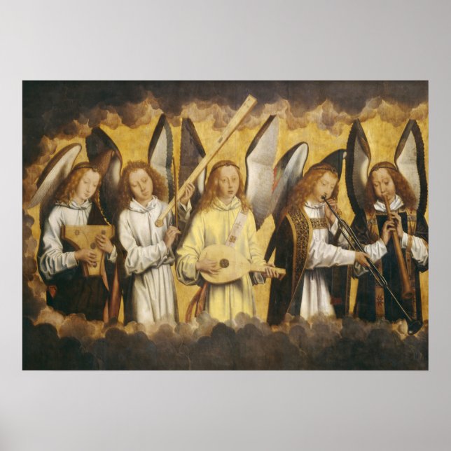 Poster musician angels by Hans Memling | left panel (Frente)