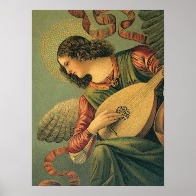 Pôster Músico Anjo, Melozzo da Forli, Arte Renascentista (Frente)