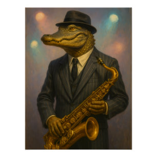 Pôster Músico de jazz de Alligator