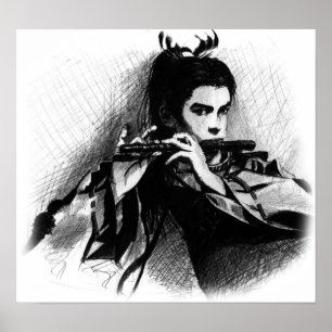 Pôster músico do samurai