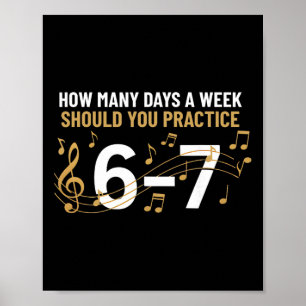 Poster Músico Engraçado 6 7 Meme Seis Sete Para Professor