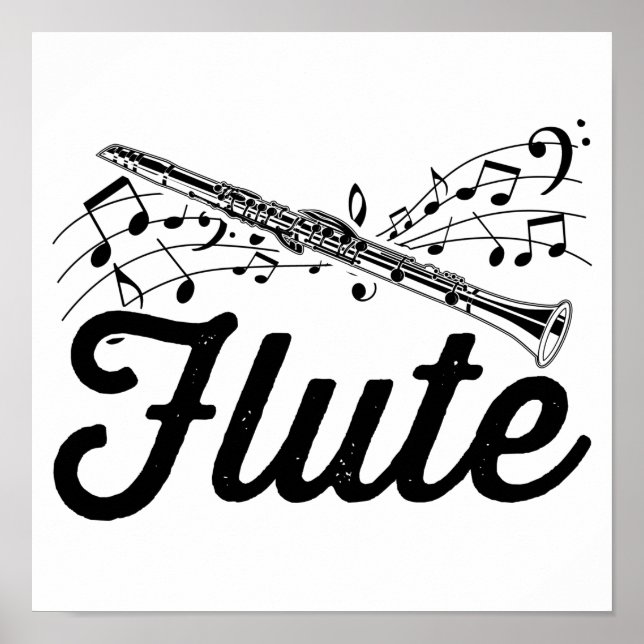 Poster Músico Flutista | Orquestra de Flute Idea (Frente)
