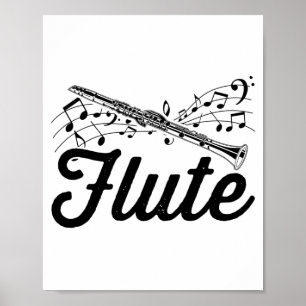 Poster Músico Flutista Orquestra de Flute Idea