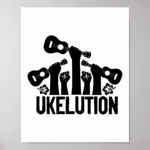 Poster Músico havaiano do jogador Ukulele da Ukelution