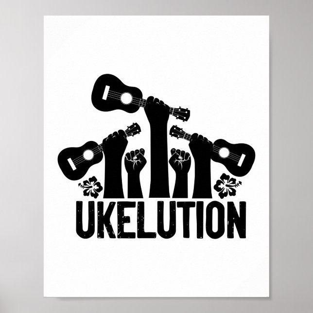 Poster Músico havaiano do jogador Ukulele da Ukelution (Frente)