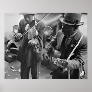 Pôster Músicos da Rua de West Memphis, 1935. Foto Antiga