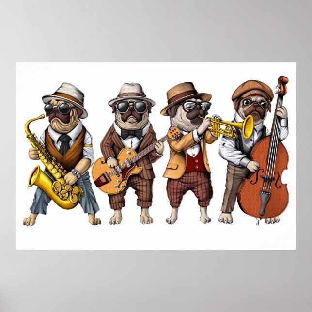Poster Músicos de Pug Dog Jazz (Frente)