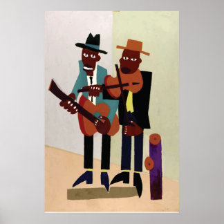 Pôster Músicos de Rua ~ Arte Americana de Vintage