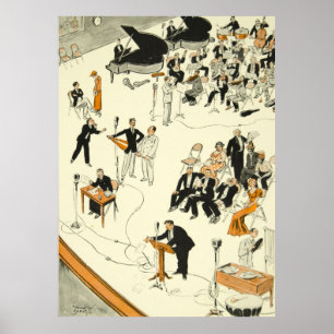 Pôster Músicos do programa de rádio dos desenhos animad