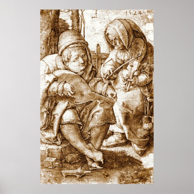 Poster Músicos medievais 1524 (Frente)