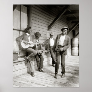 Pôster Músicos na Estrada, 1908. Foto Antiga