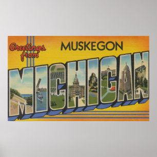 Pôster Muskegon, Michigan - grandes cenas da letra