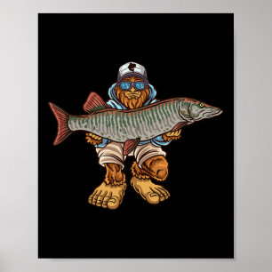 Poster Muskie Fisheries Tiger Musky Hunting Bigfoot Pesca
